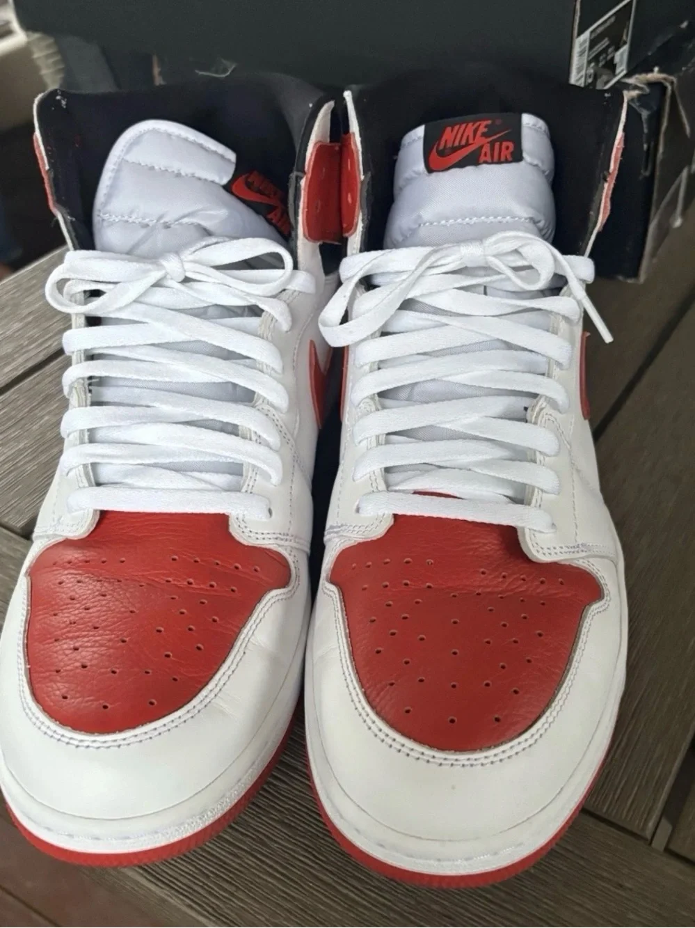 Size 15 - Nike Air Jordan 1 Retro High OG Heritage Red/White - BARELY WORN